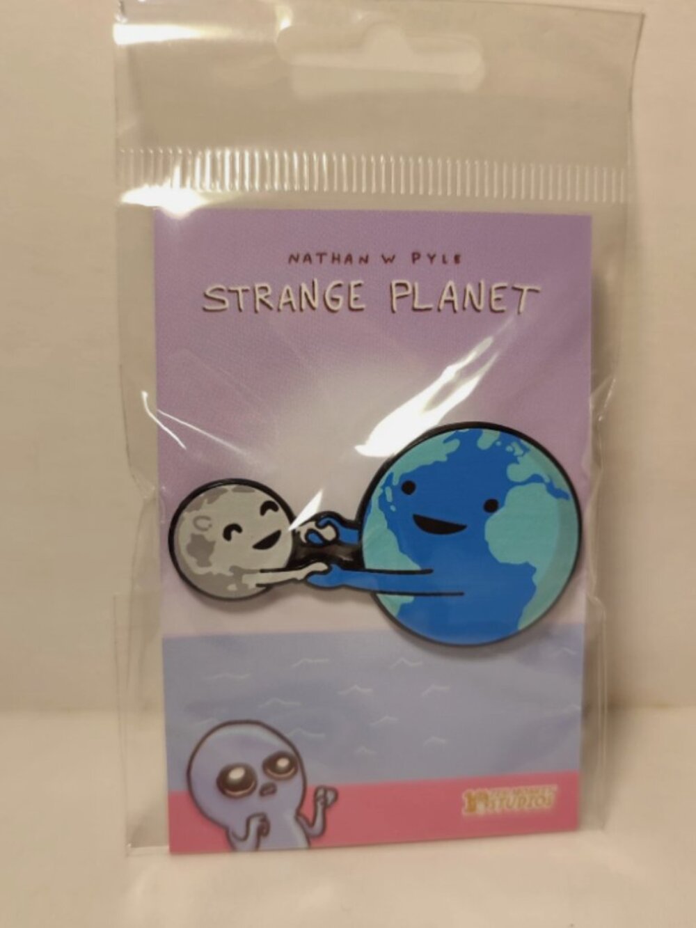 Strange Planet Earth & Moon Enamel Pin Funny Collectible Official Badge